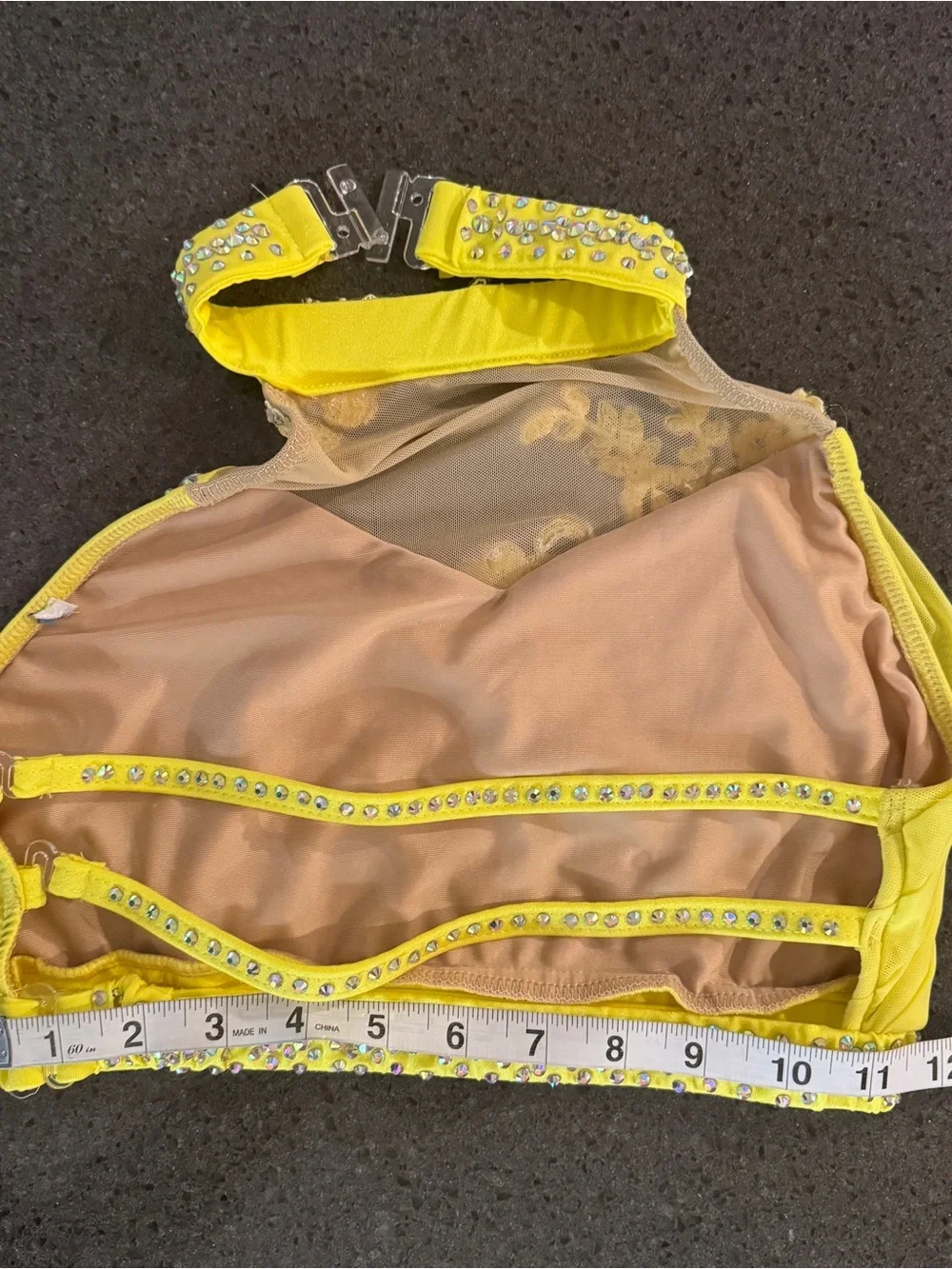 Yellow Embellished Two-Piece Dance Costume
